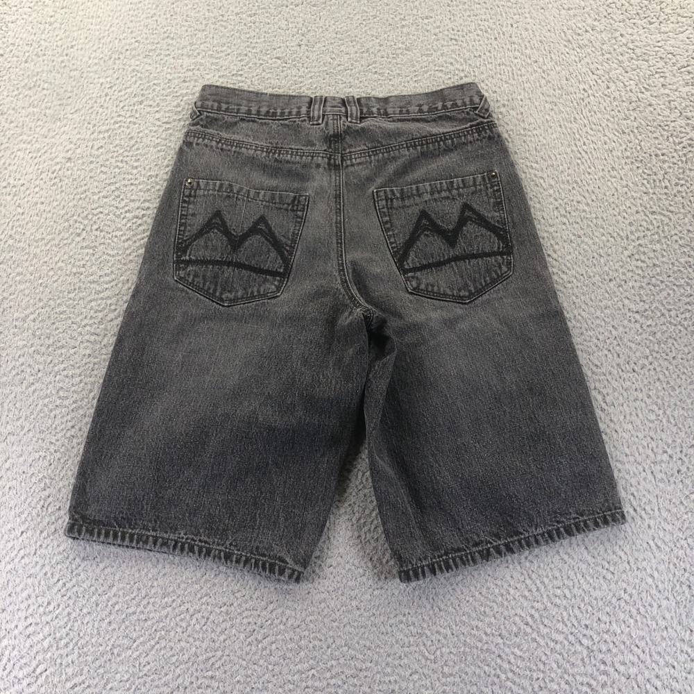 Vintage Sean John Shorts Kids 12 Black Faded Baggy Denim Jorts Jeans 90s Skater